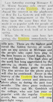 Regent Theater - Link Between Vaudette And Geneste Sep 26 1912